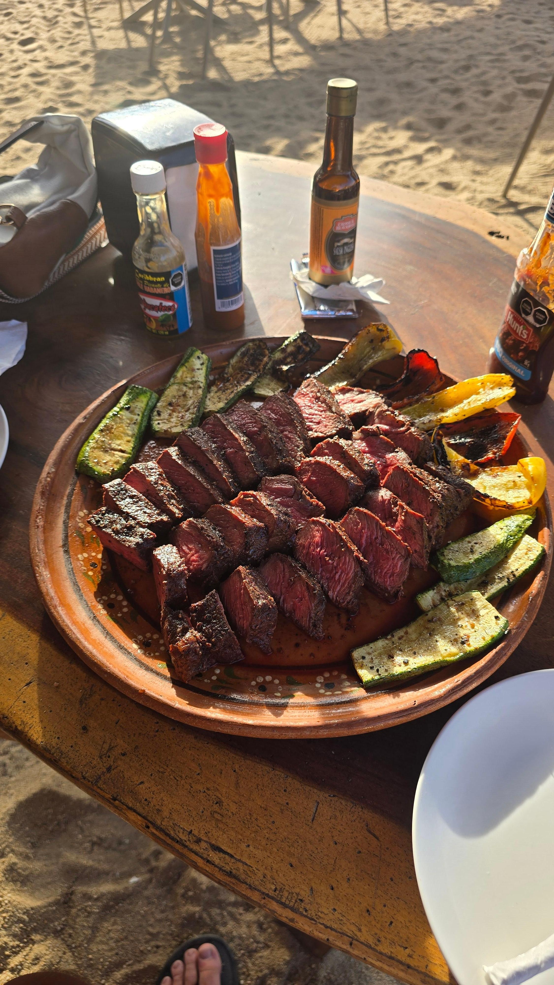 Restaurant cooked our steak!