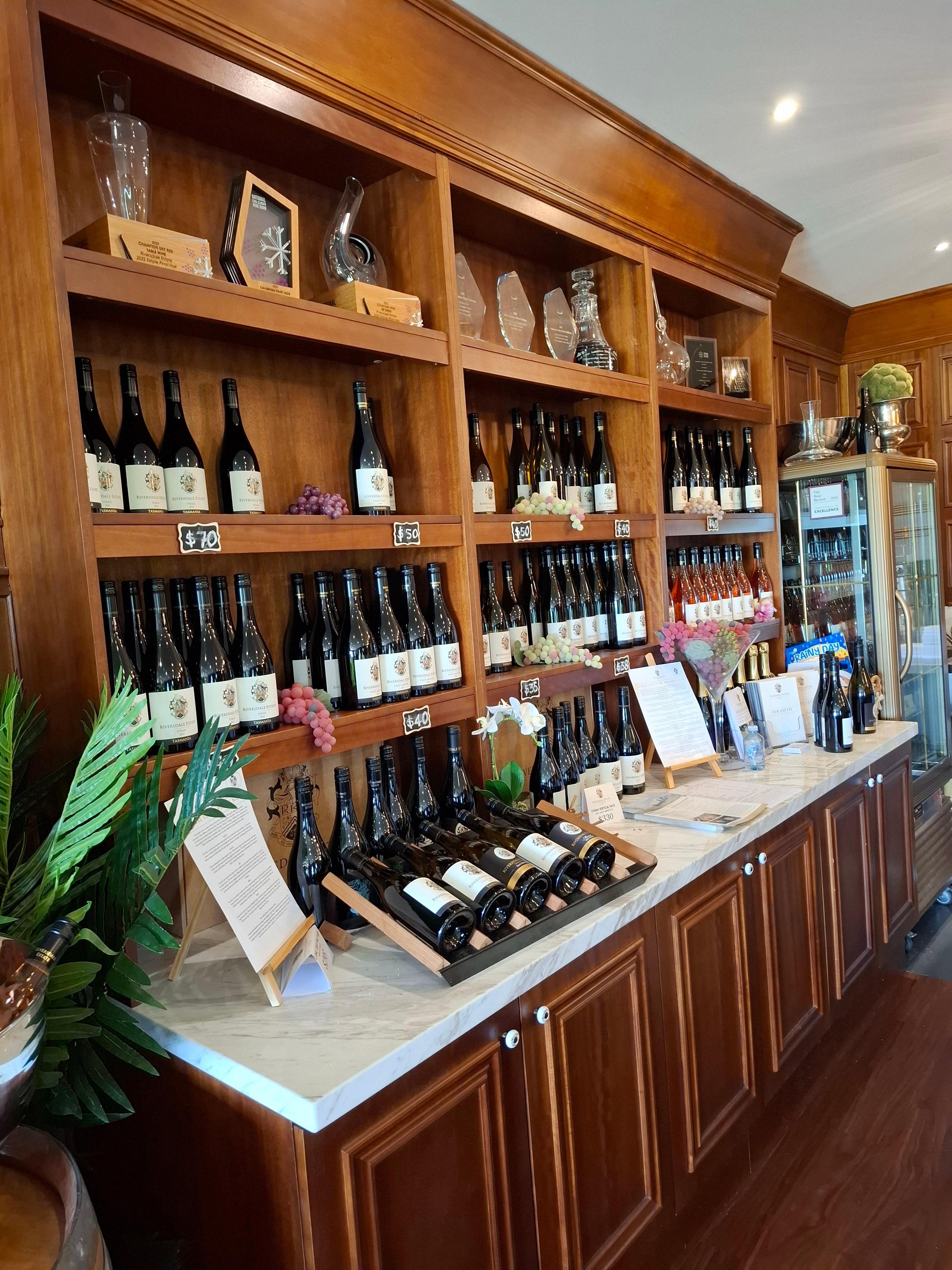 Inside for wine tasting. 