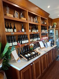 Inside for wine tasting.