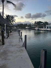 Large docking area along canal