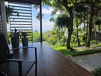 Look at the view while sitting on the porch