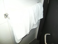 Lots of white fluffy towels behind the shower room door. You may think at first 'No towels!' but they are hidden there.
