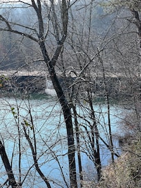 Sitting on the very top deck watching the dam and listening to the water as it flows by