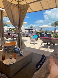 We rented a cabana at the pool as there were never any chairs free.