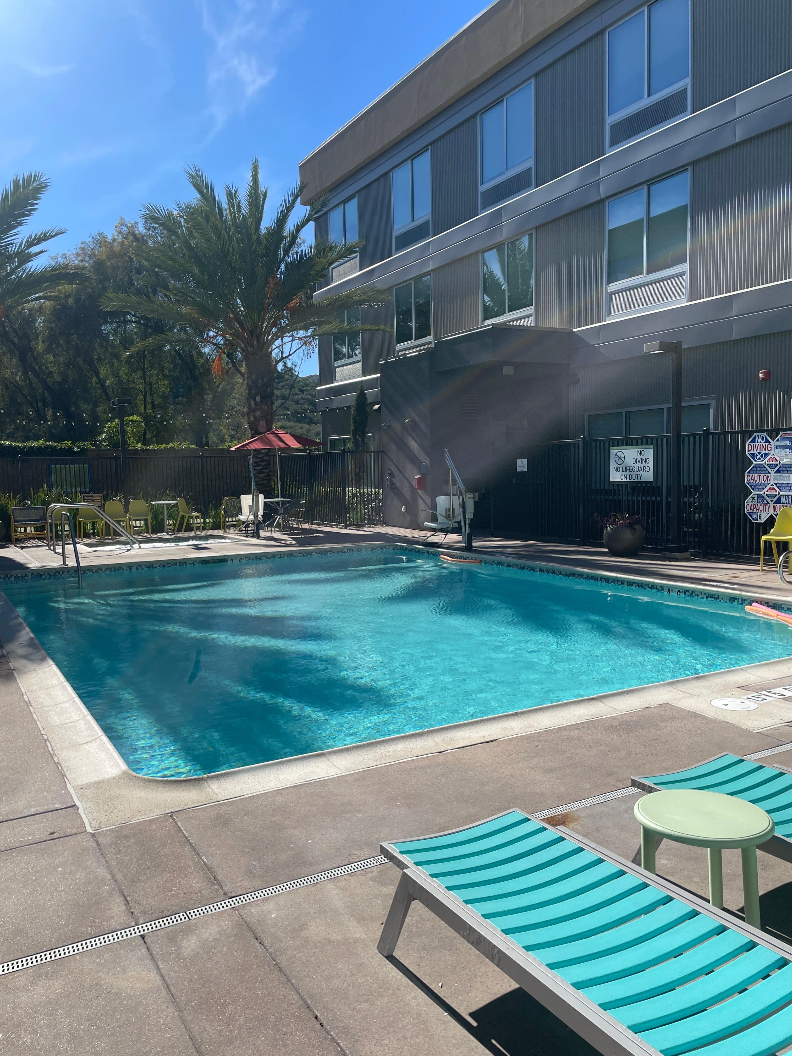 Sitting by the pool on a warm sunny day was a bonus, 