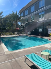 Sitting by the pool on a warm sunny day was a bonus,