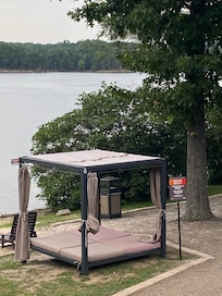 Rental beds at the beach