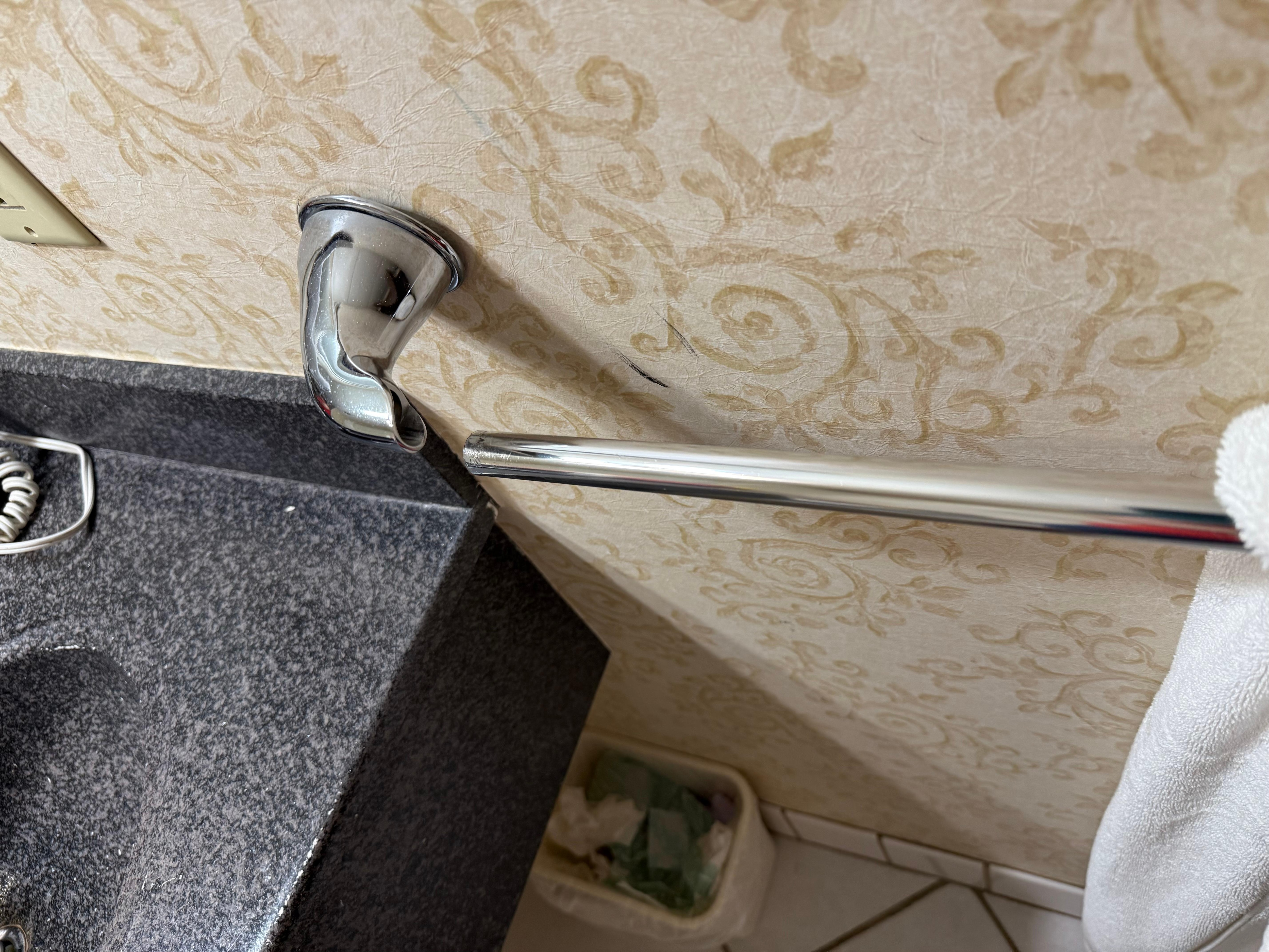 Broken towel rack