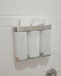 Refillable shampoo, conditioner and bath gel help to cut down on plastic waste