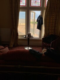 From inside the room, sorry about the dirt in the window