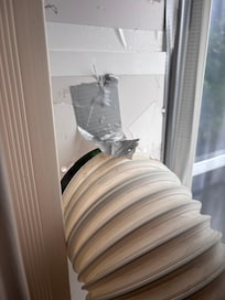 Ventilation of indoor “A/C” unit blowing hot air back into the bedroom.