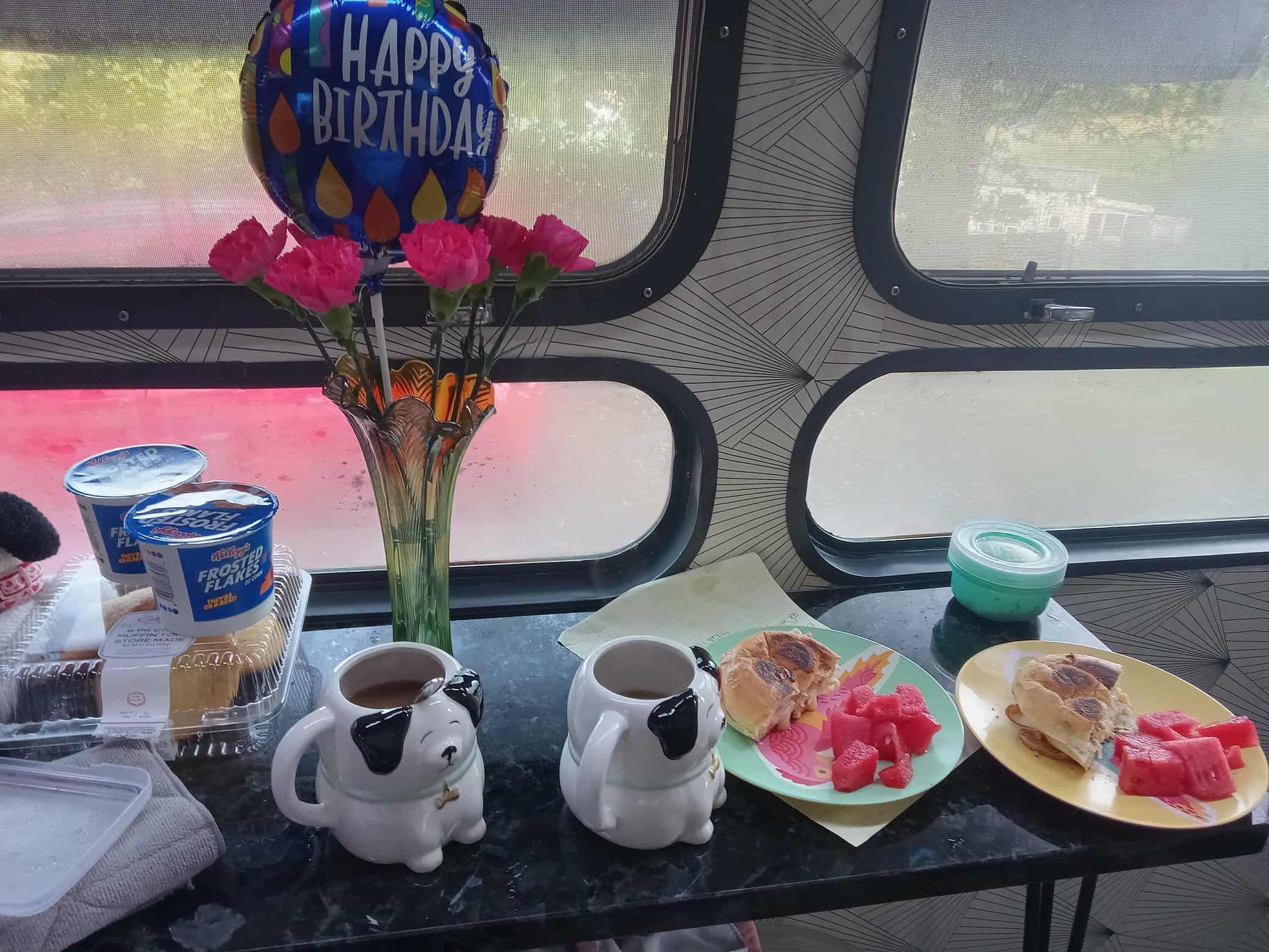 Thank you for the flowers and balloon!