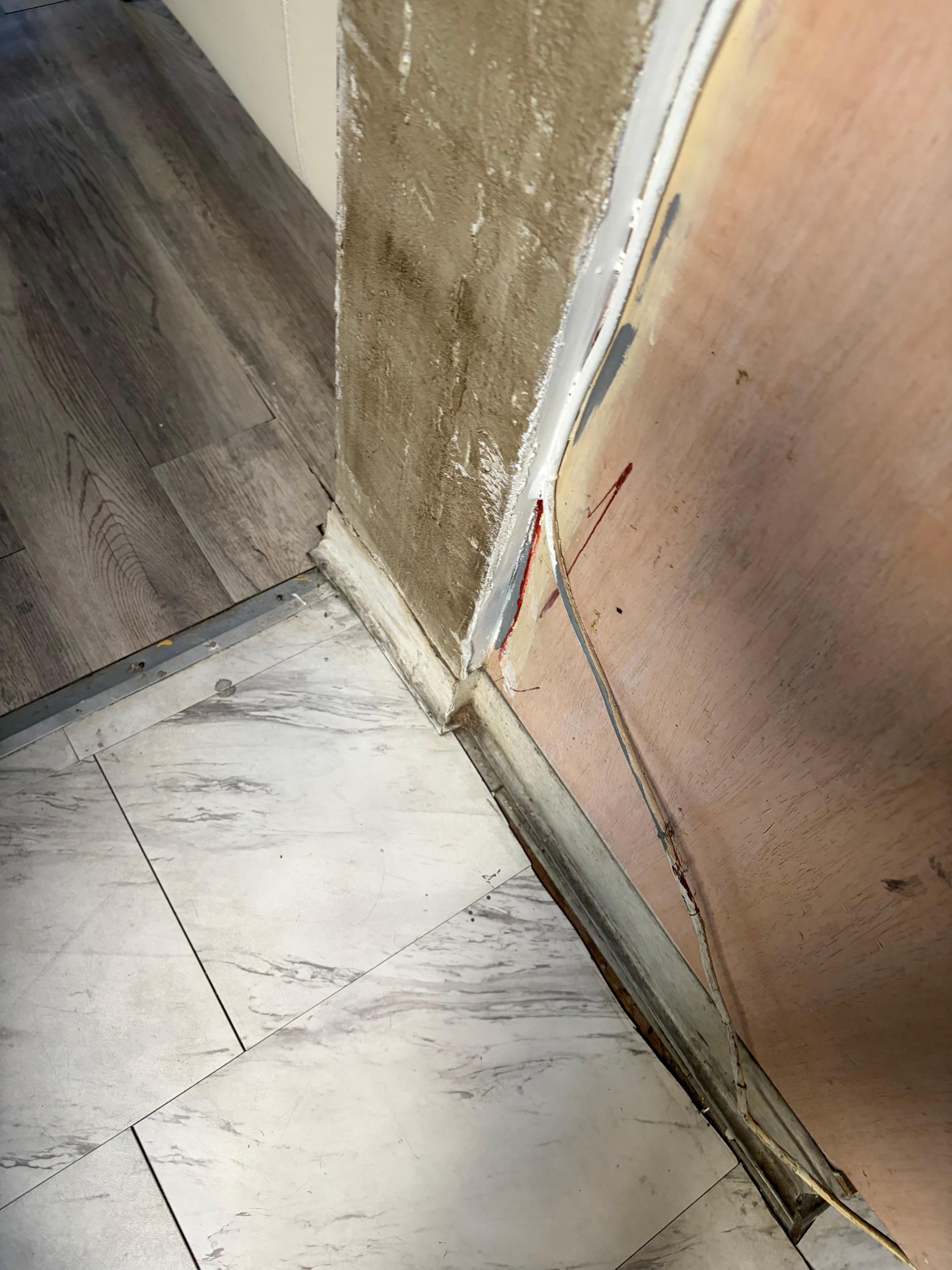 Example of DIY, dirty cupboards, and wires everywhere. 