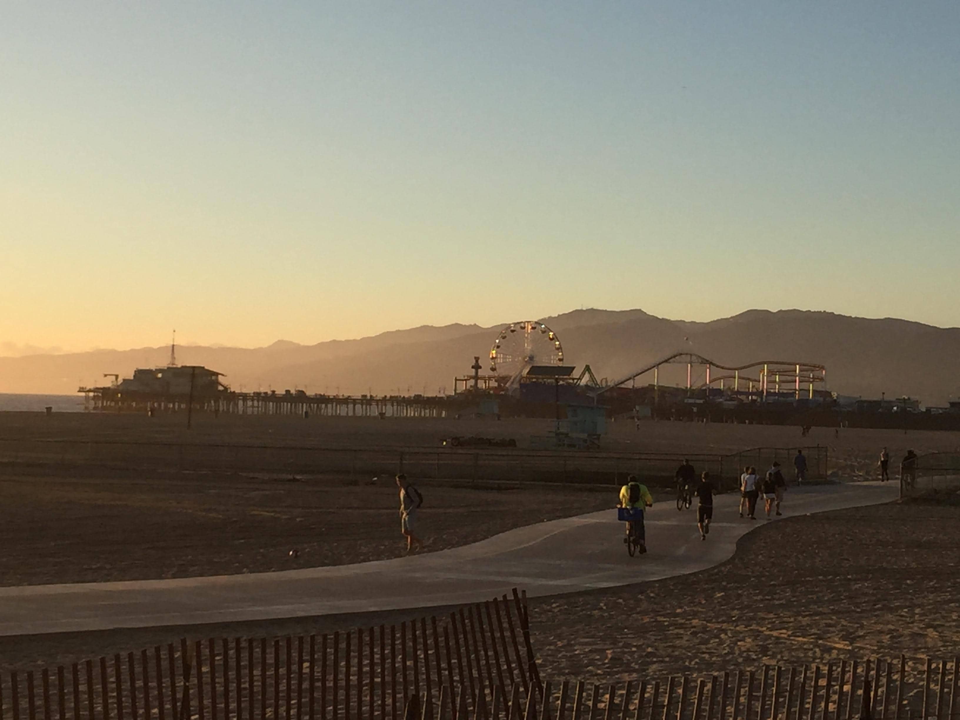 Santa Monica pier at sunset