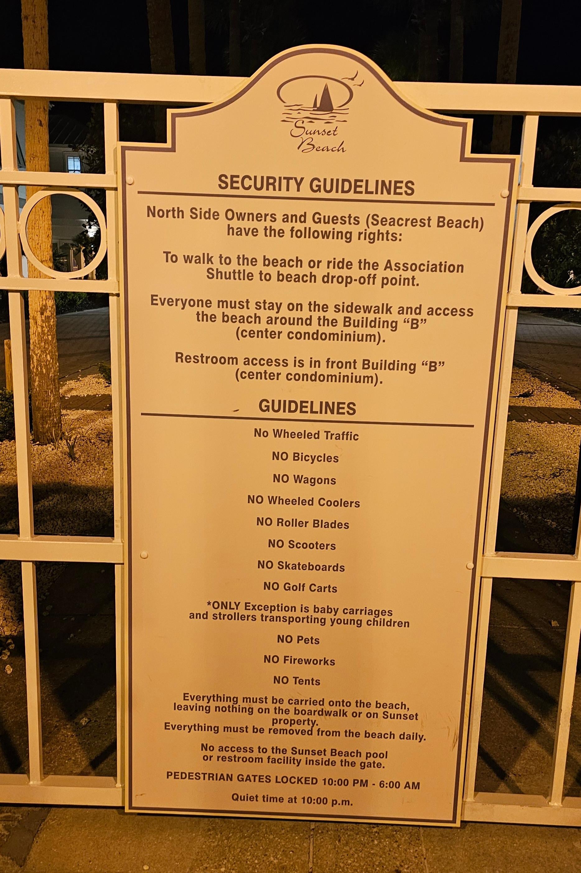 Beach Access Rules