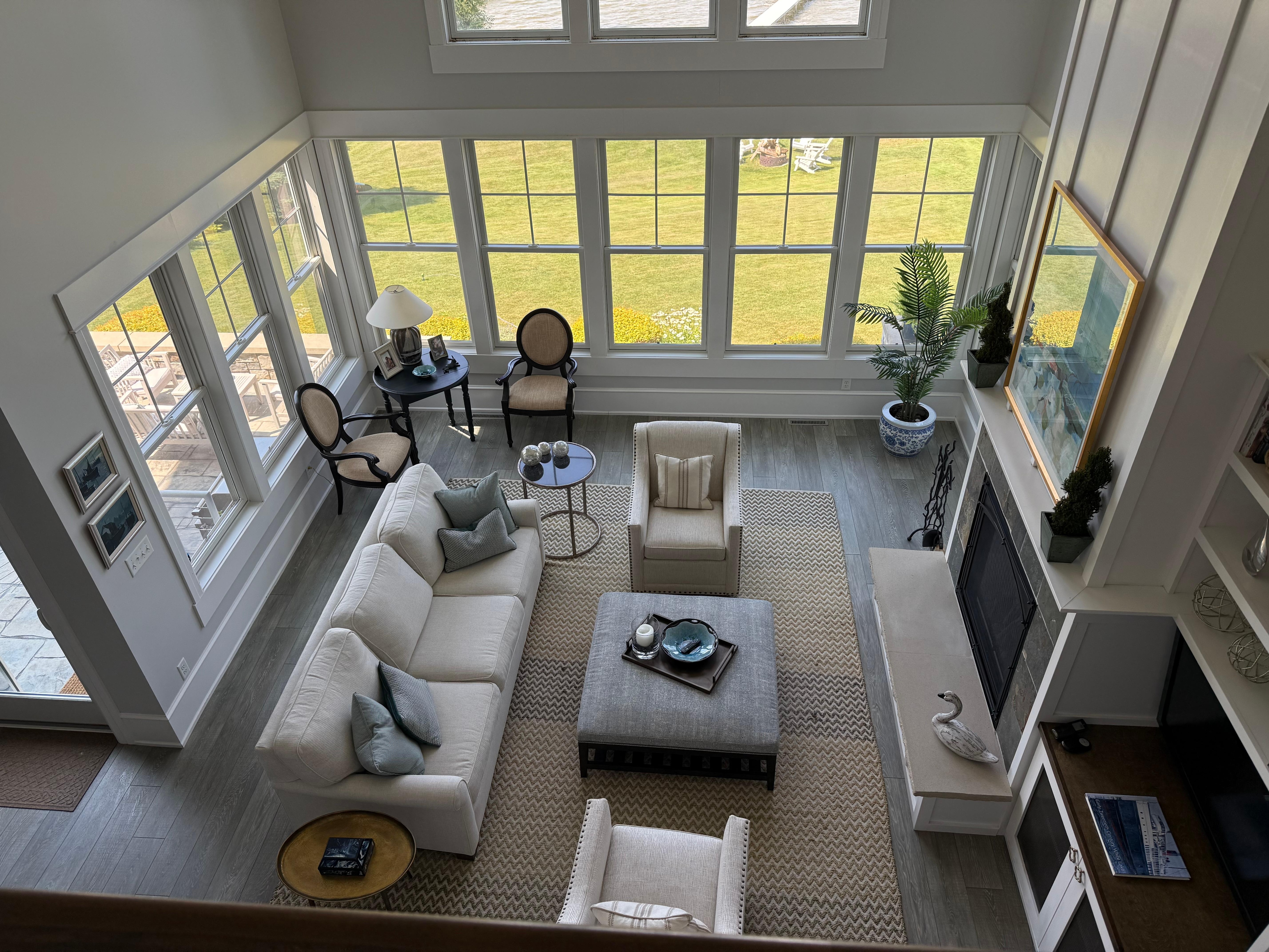 Great room view from entry foyer