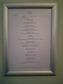 Sample evening meal menu!