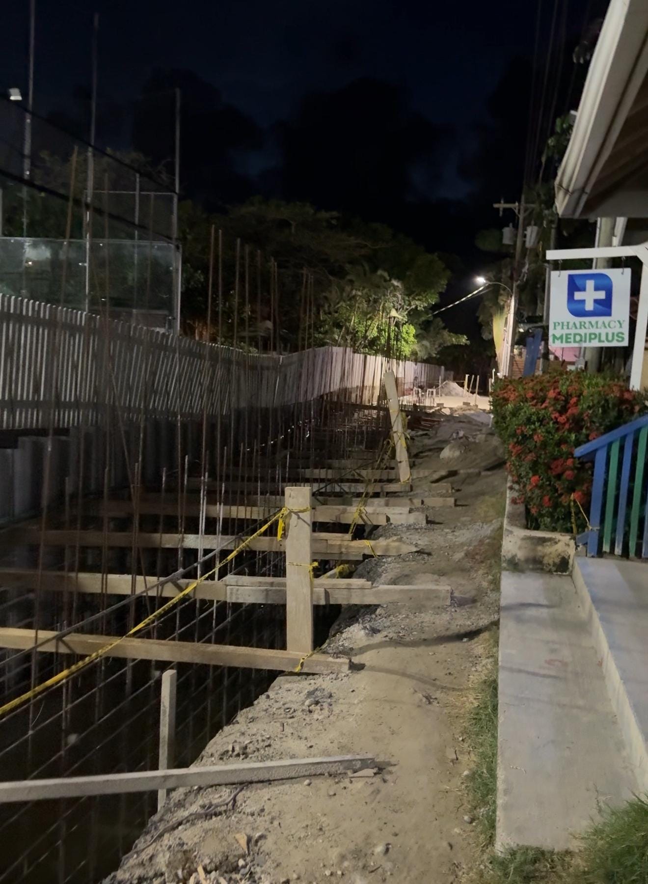 Right outside the hotel