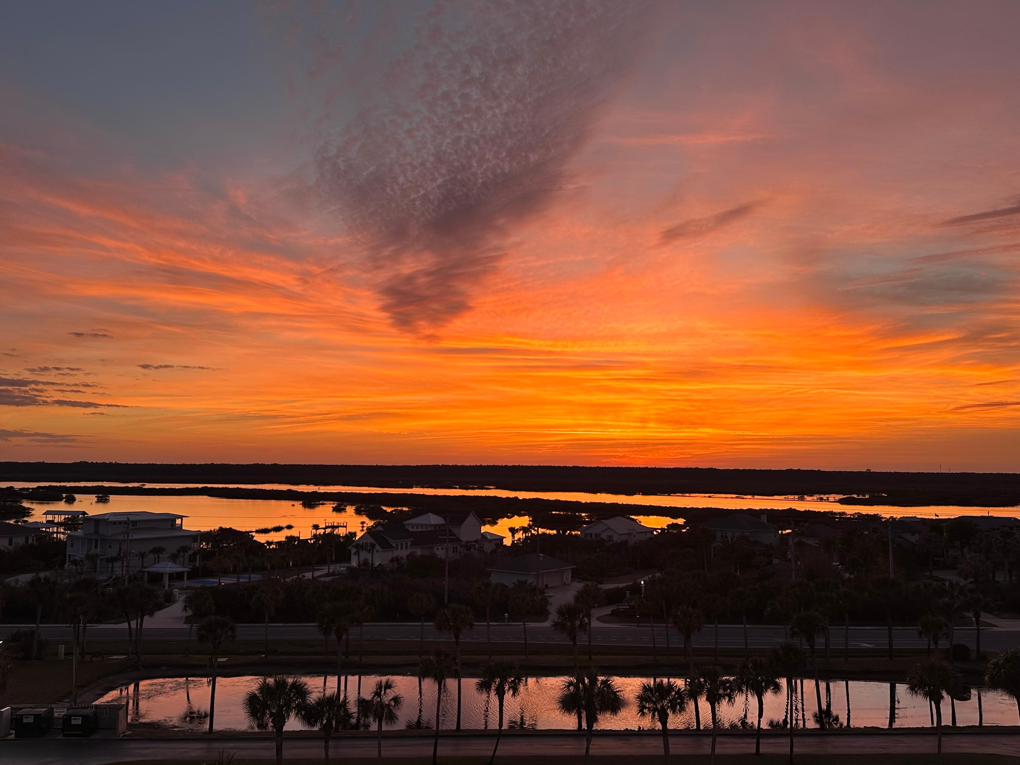 Sunset from balcony.