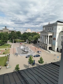 Utsikt ifrån hotellrummet.