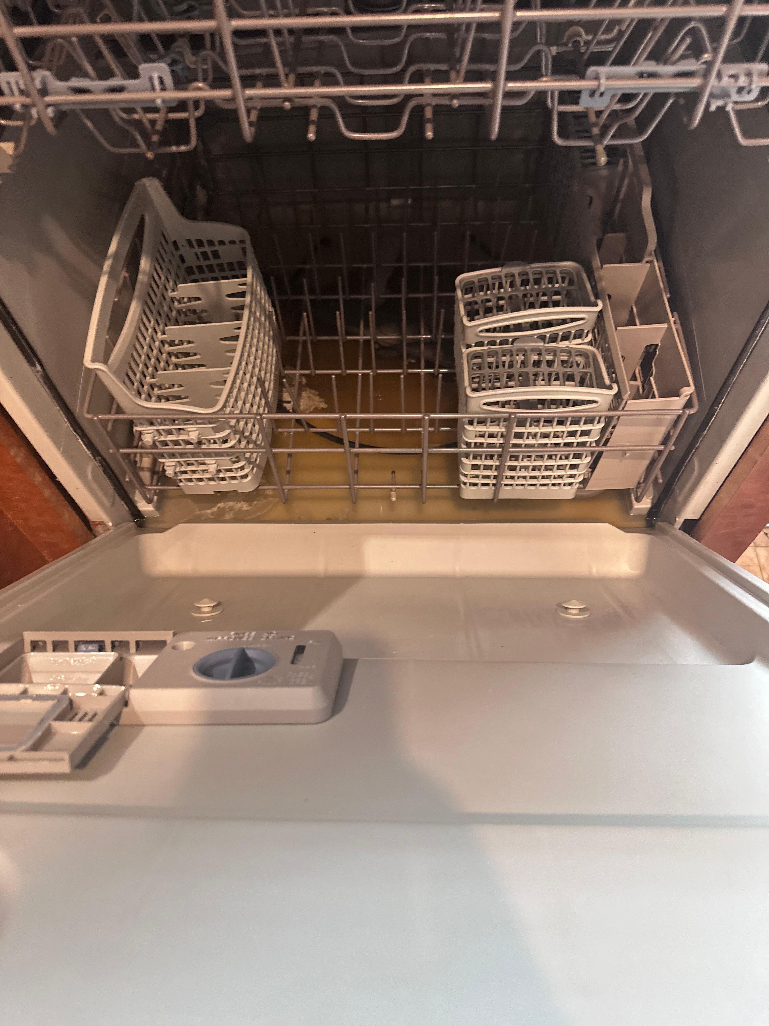 Dishwasher filled with dirty water 