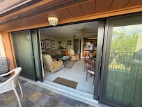 Patio entrance with wide opening dual sliding doors