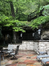 The cave behind patio