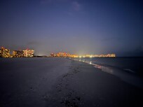 On the beach just after sunset