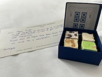 Sweet little note and treat left on the bed upon arrival