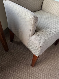 Numerous stains of different origins on the chair