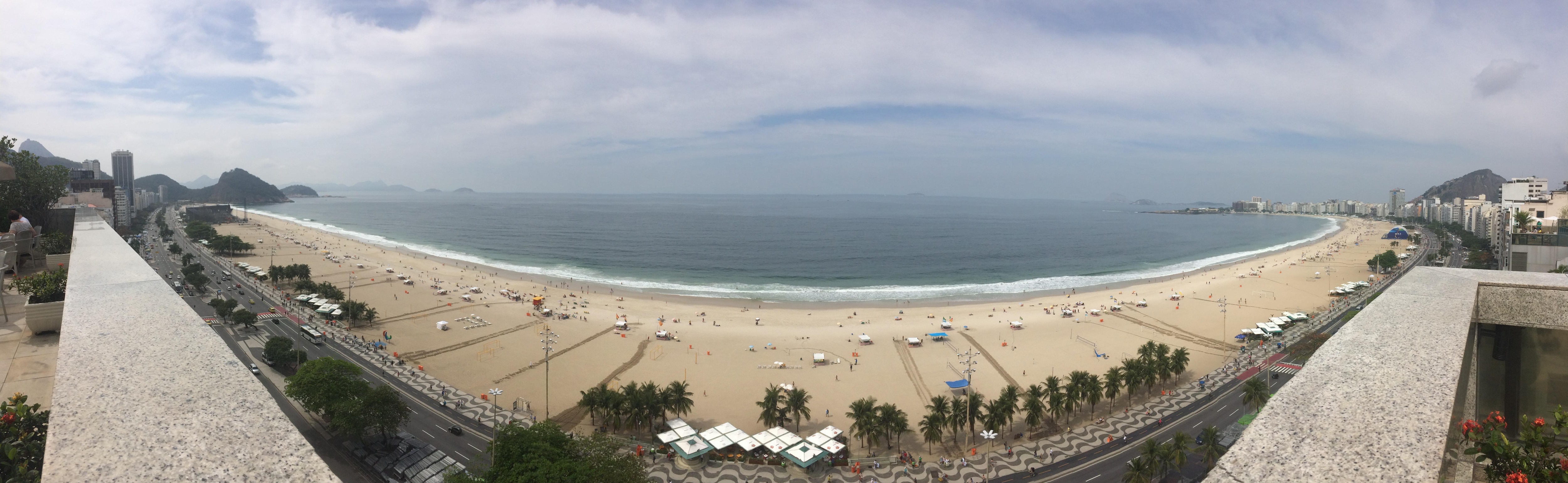 Rooftop Panorama View of Copacabana Beach