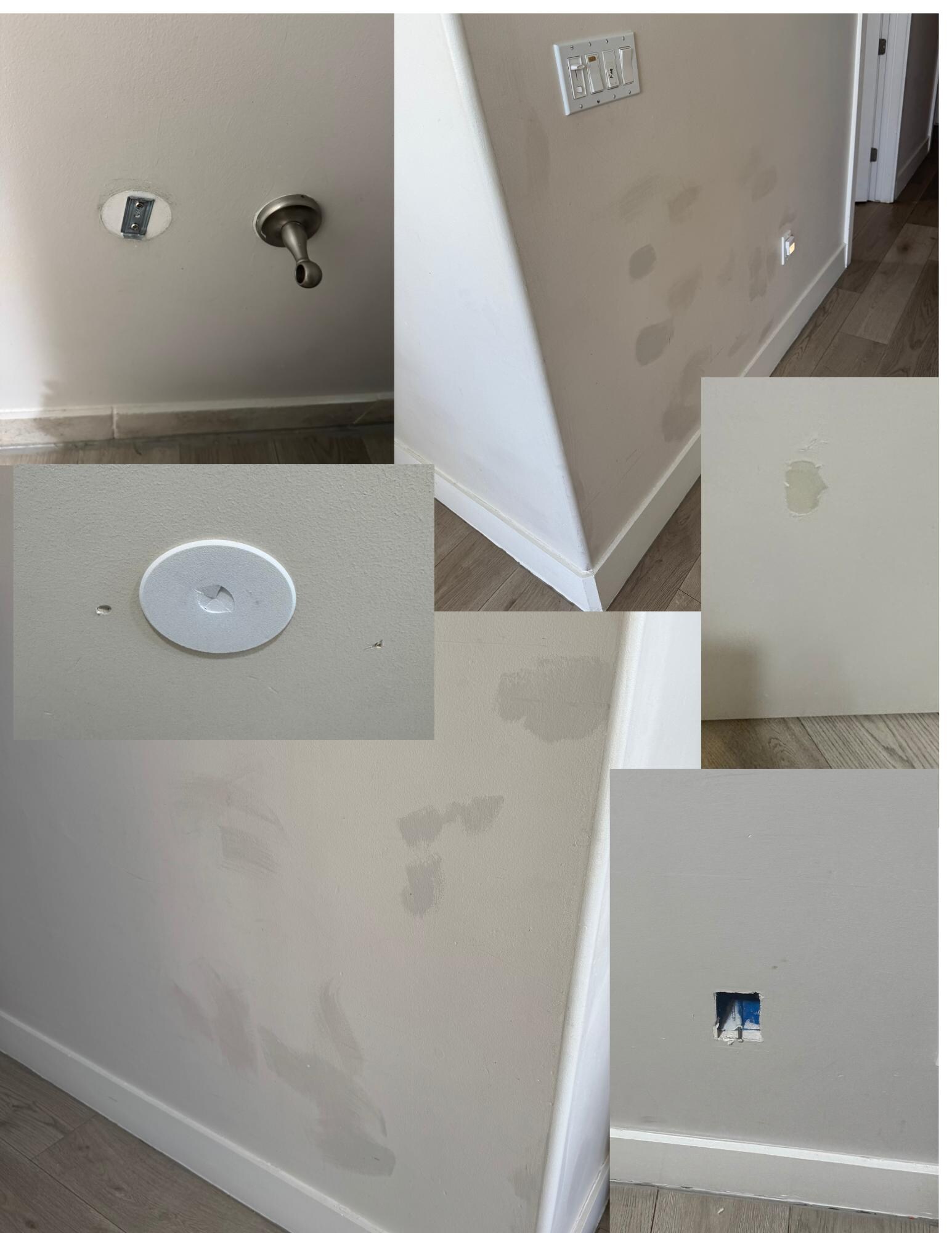This is just a few pictures, the entire unit is a mess of scratches and dings. Missing toilet paper holder, I found that in a drawer. Random hole in the wall in the children's room. Just looks terrible. All the door frames are messy and scratched.