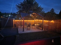 This was a beautiful touch to the area and is beautiful at night!