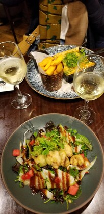 Just one of several great dinners. Dog friendly pub.