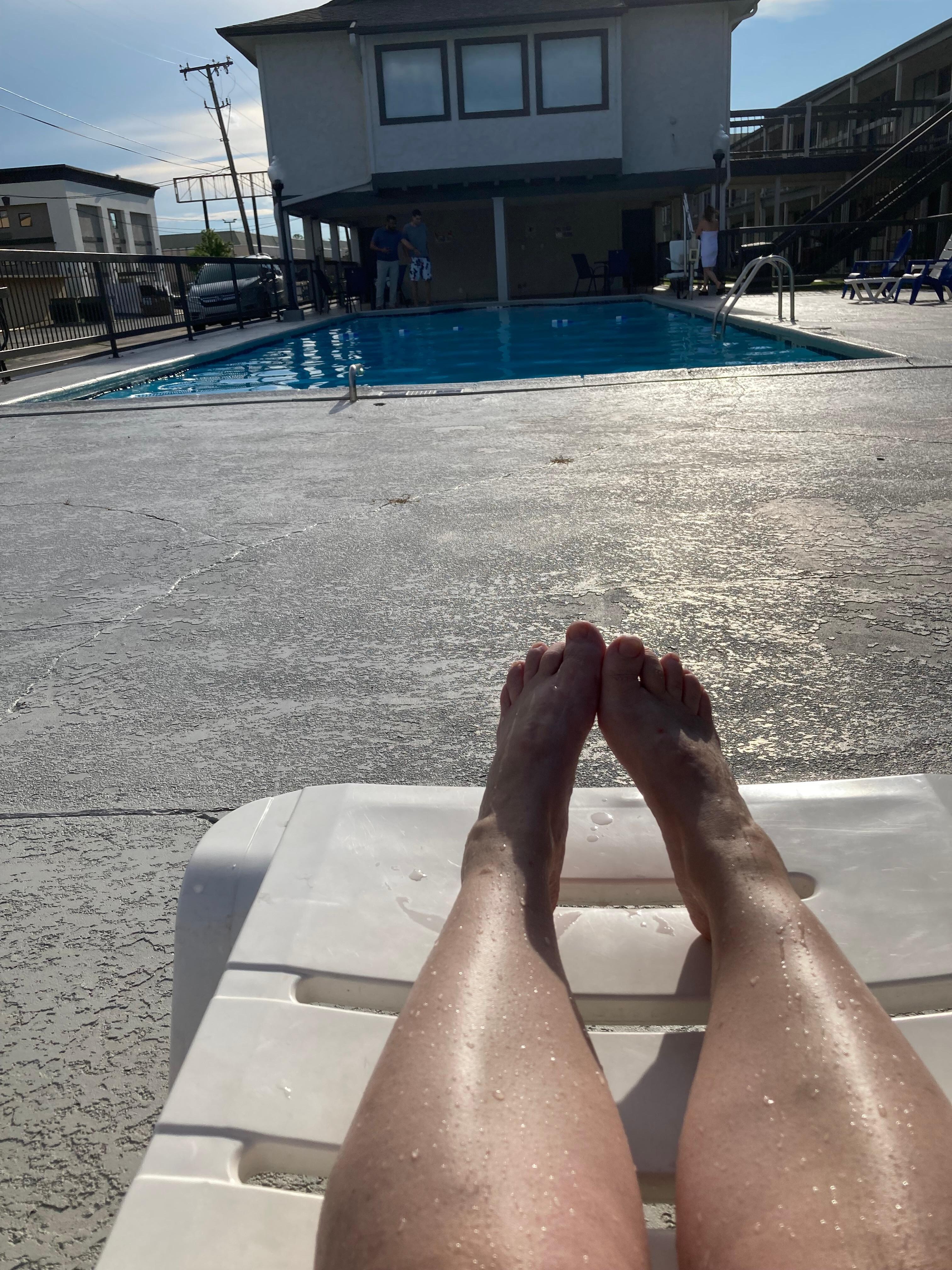 By the pool