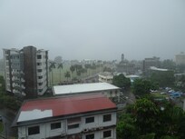 City View from room (Heavy rain outside)