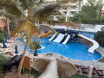 The kids water play area