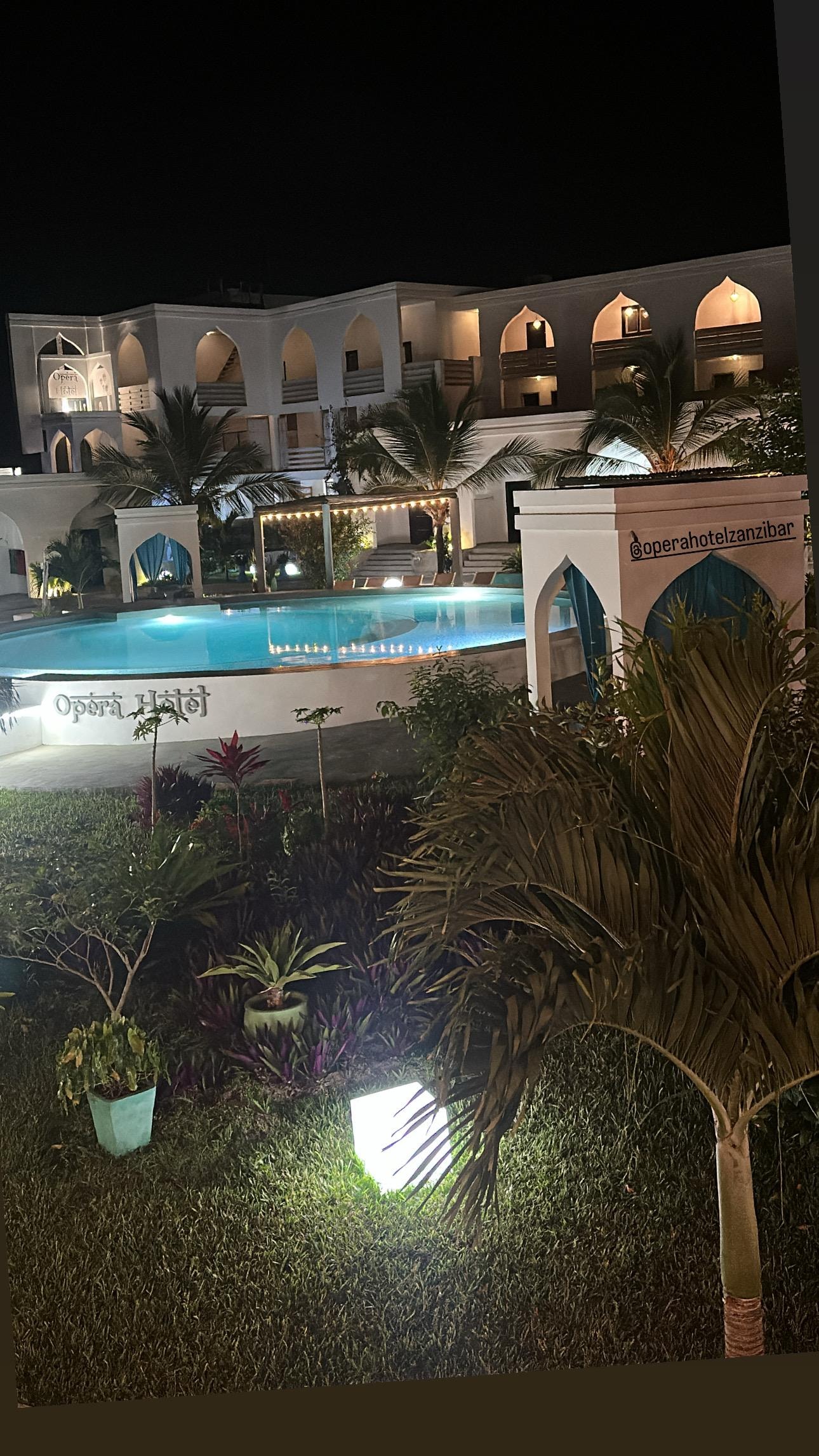 Night view from the  restaurant terrace 