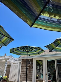 A beautiful day on the patio having breakfast.