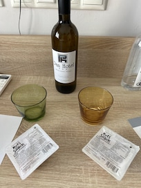 Complimentary wine and snacks