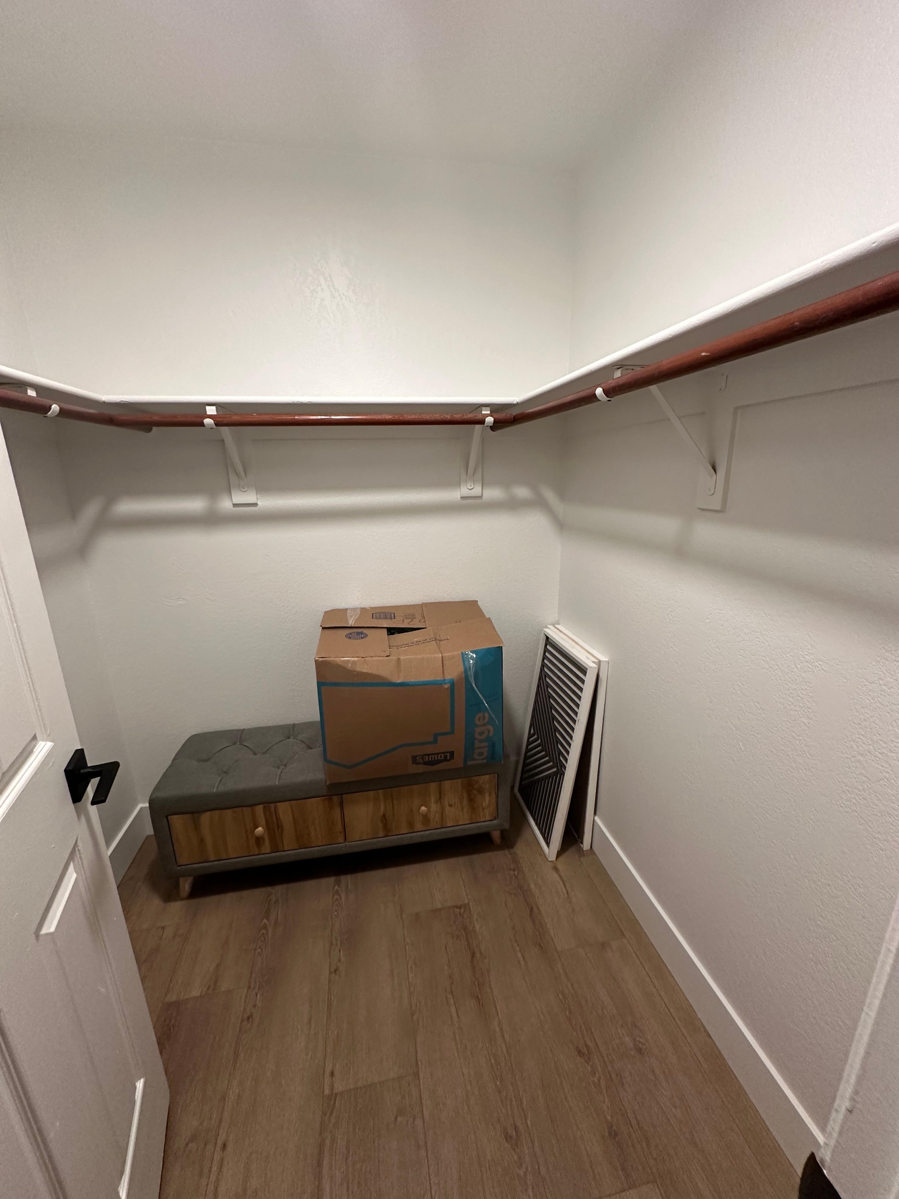 No hangars in closet 2