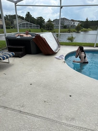 Dad and daughter relaxing!