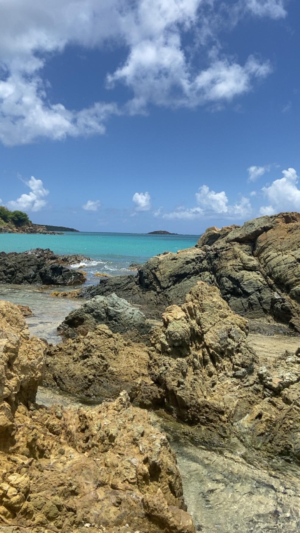 Tidal pools were accessible from the beach.