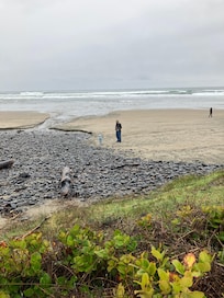 The beach right outside the hotel.
