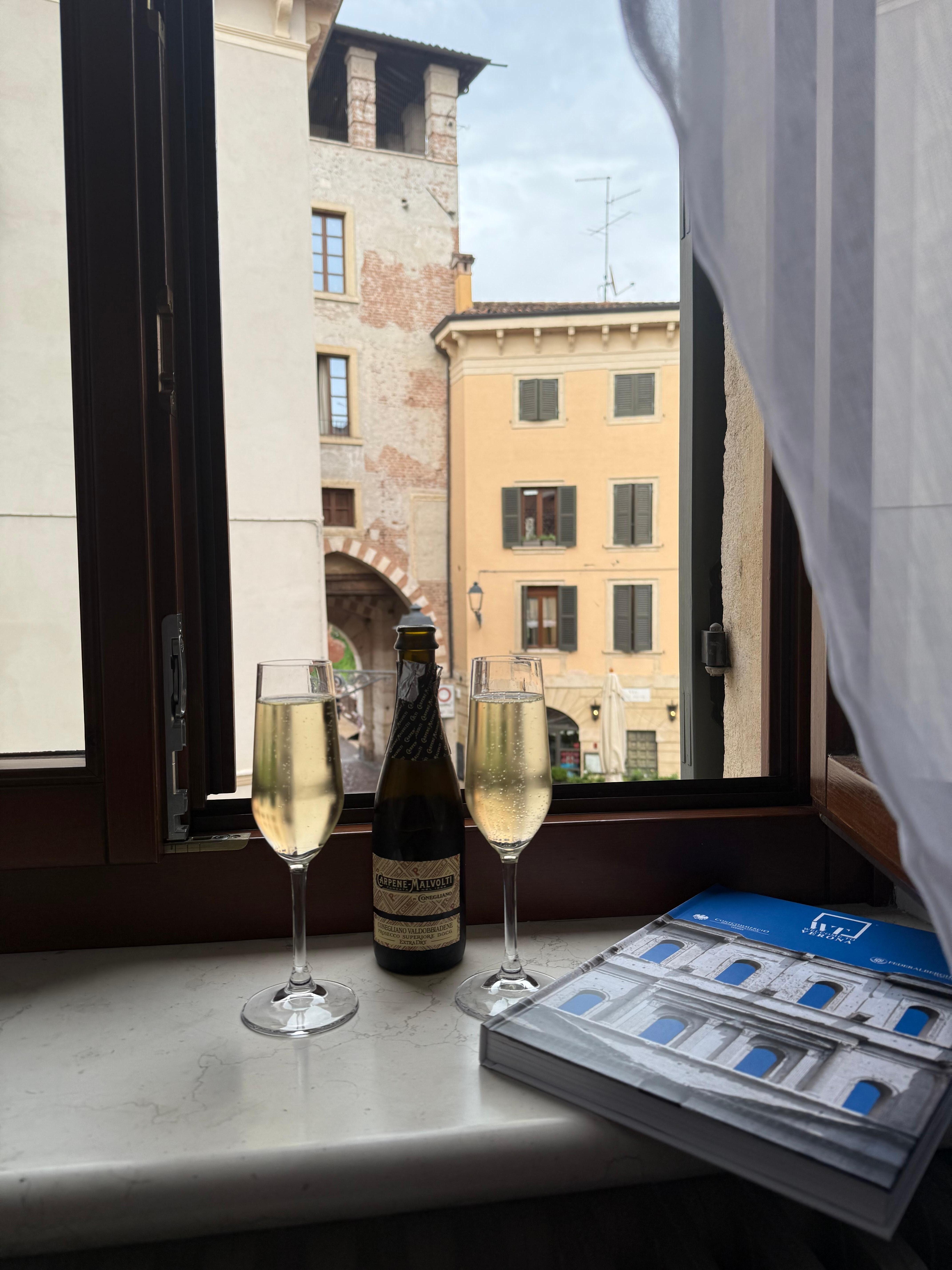 Complimentary Prosecco.