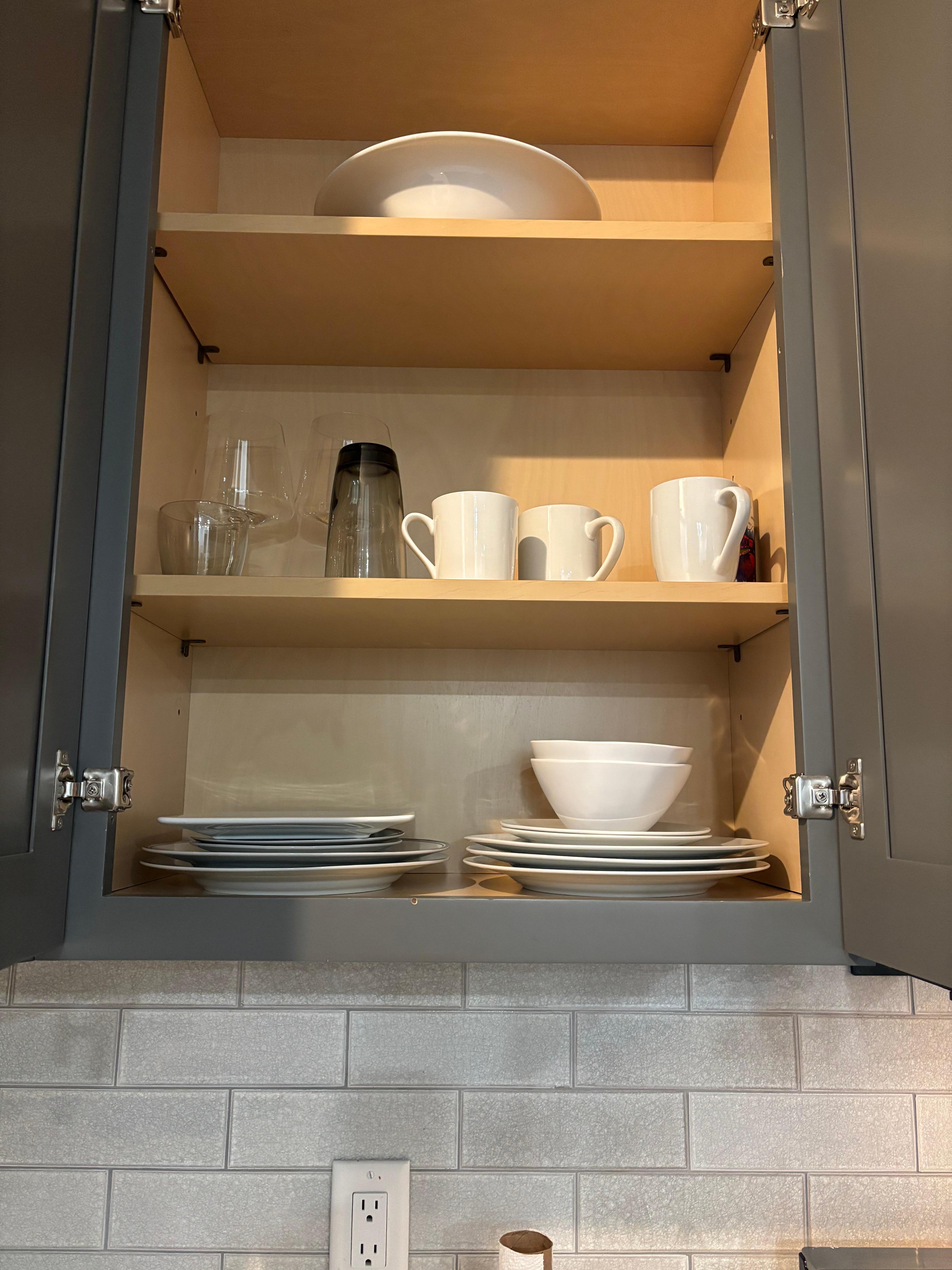 Very little mismatched plates and glasses