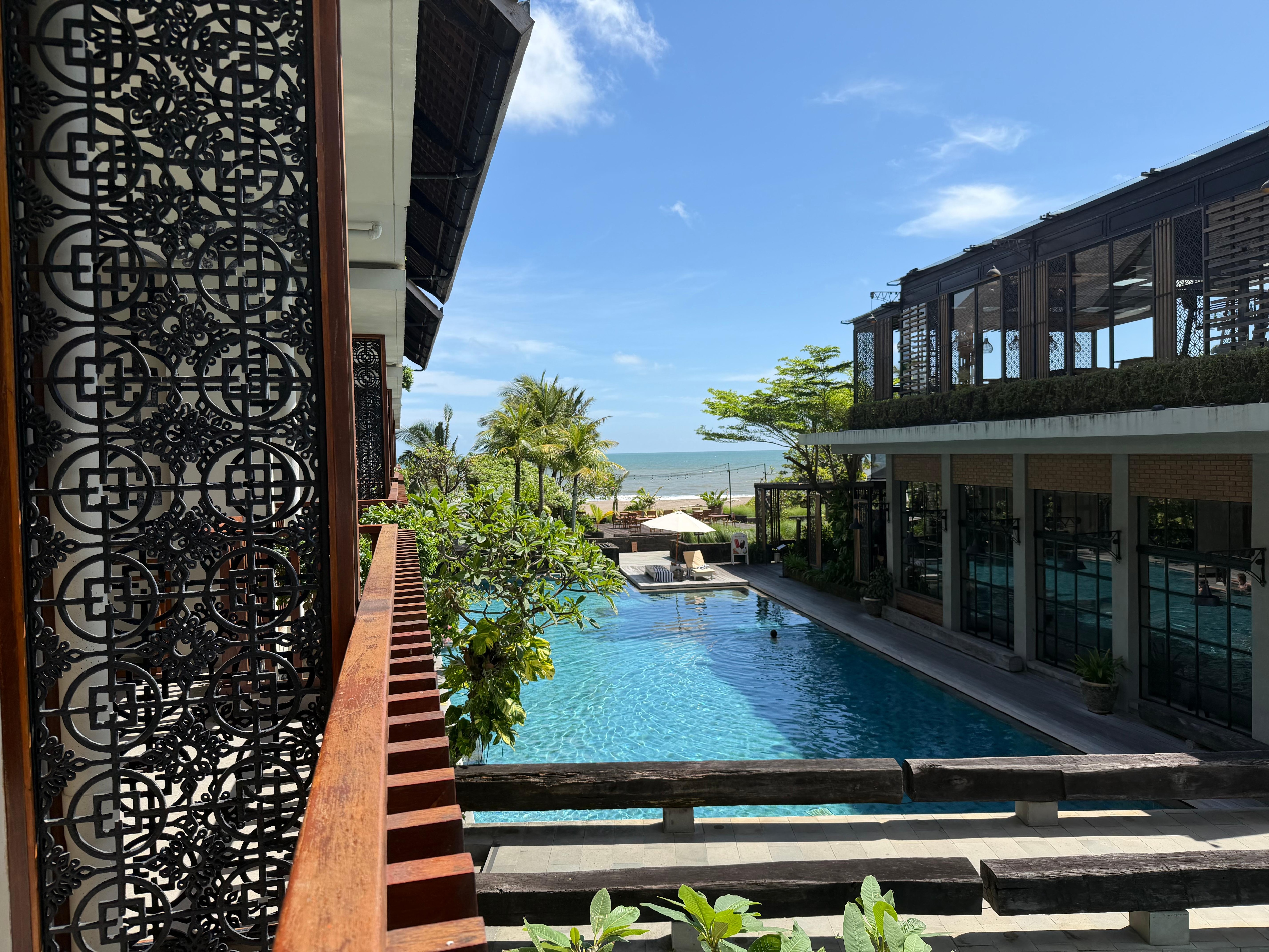 From the balcony. That’s the sea view room. 