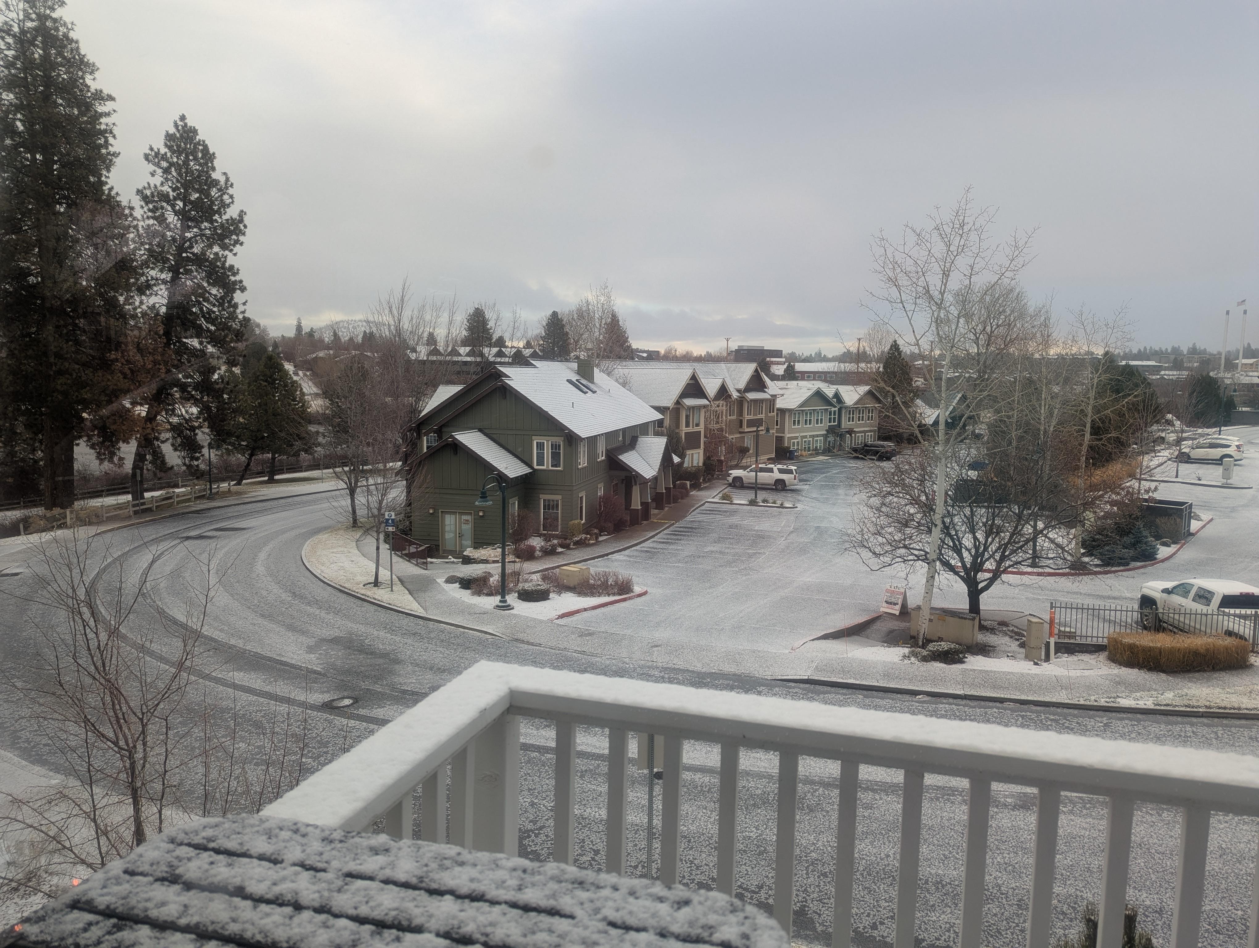 a snowy day in Bend