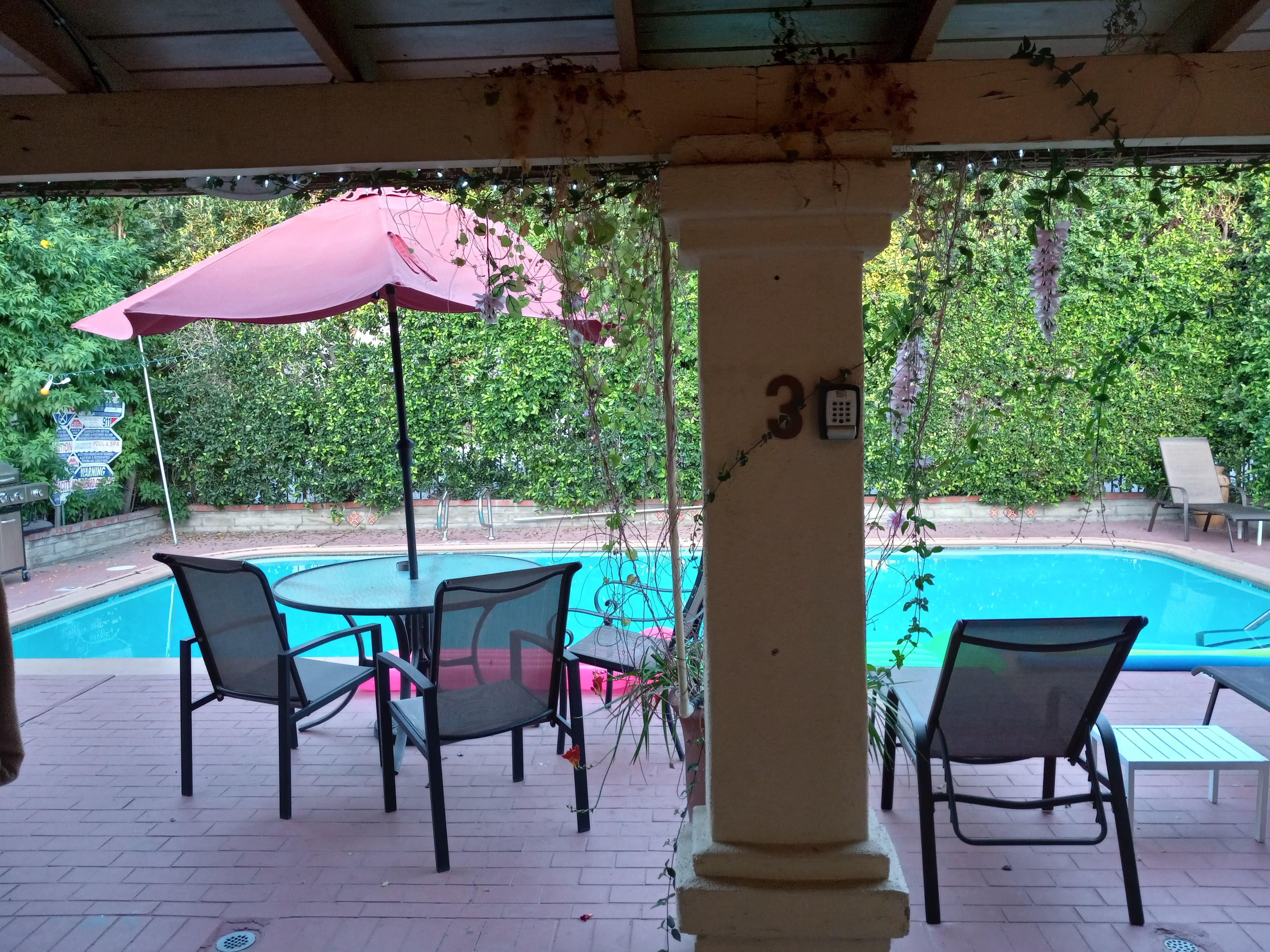 pool view from the front door

