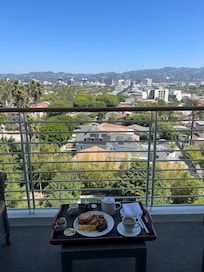 View of Beverly Hills while enjoying breakfast via room service.